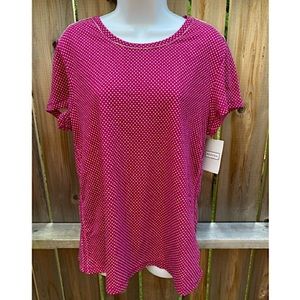 Merona T, deep pink/ red w/ white polka dot, XL
